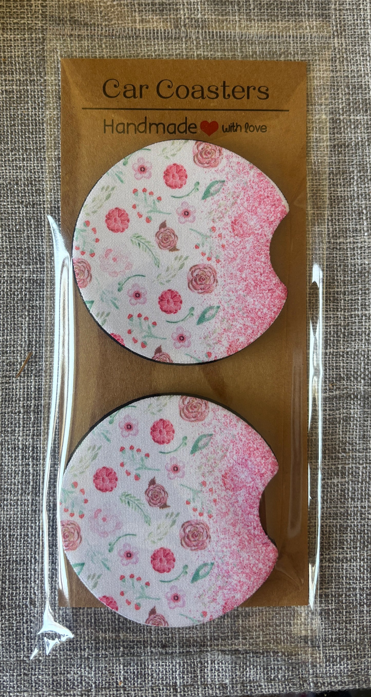 Handmade Car Coasters – Neoprene Cup Holder Inserts | Set of 2 Unique Designs