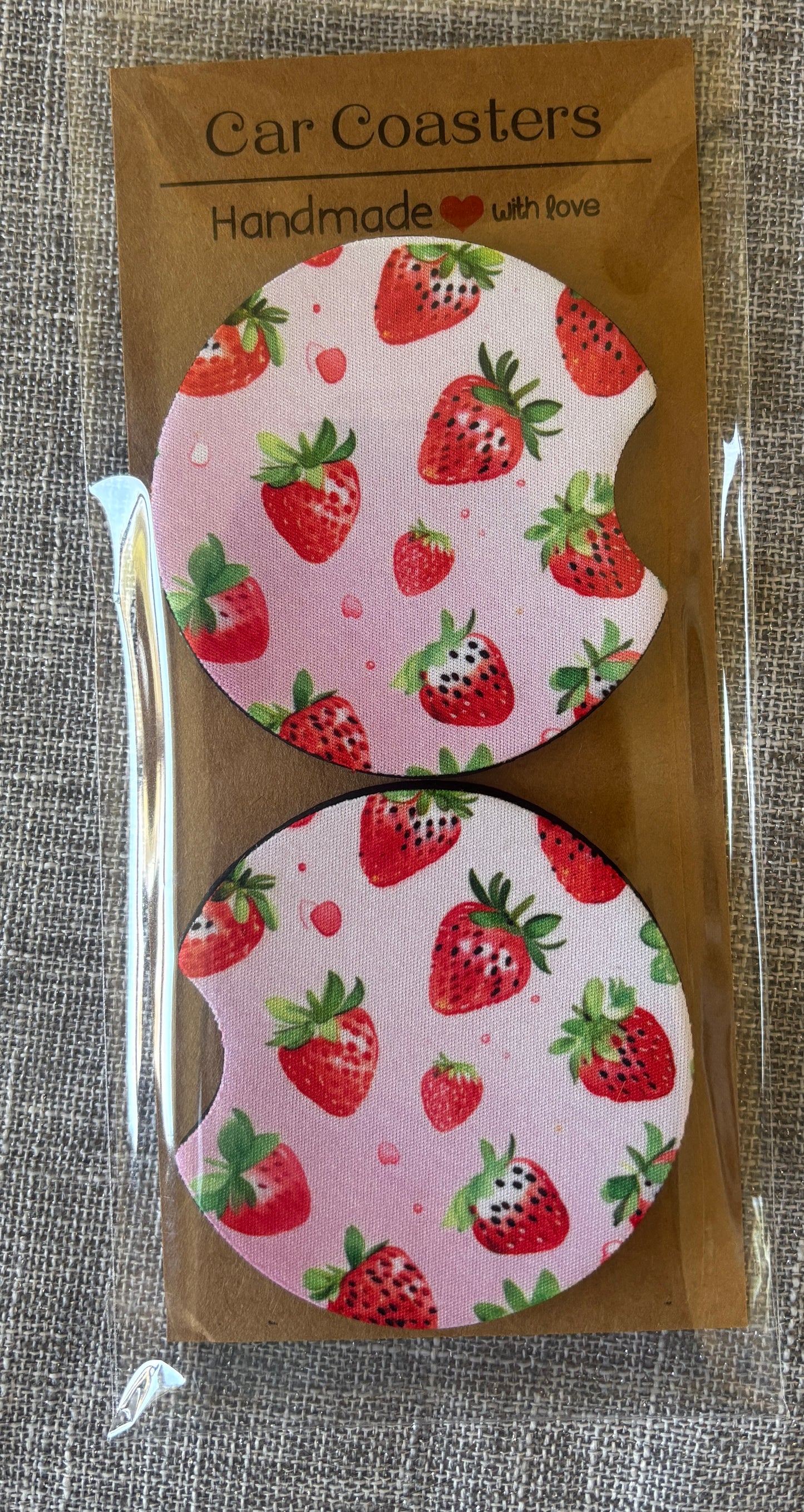 Handmade Car Coasters – Neoprene Cup Holder Inserts | Set of 2 Unique Designs