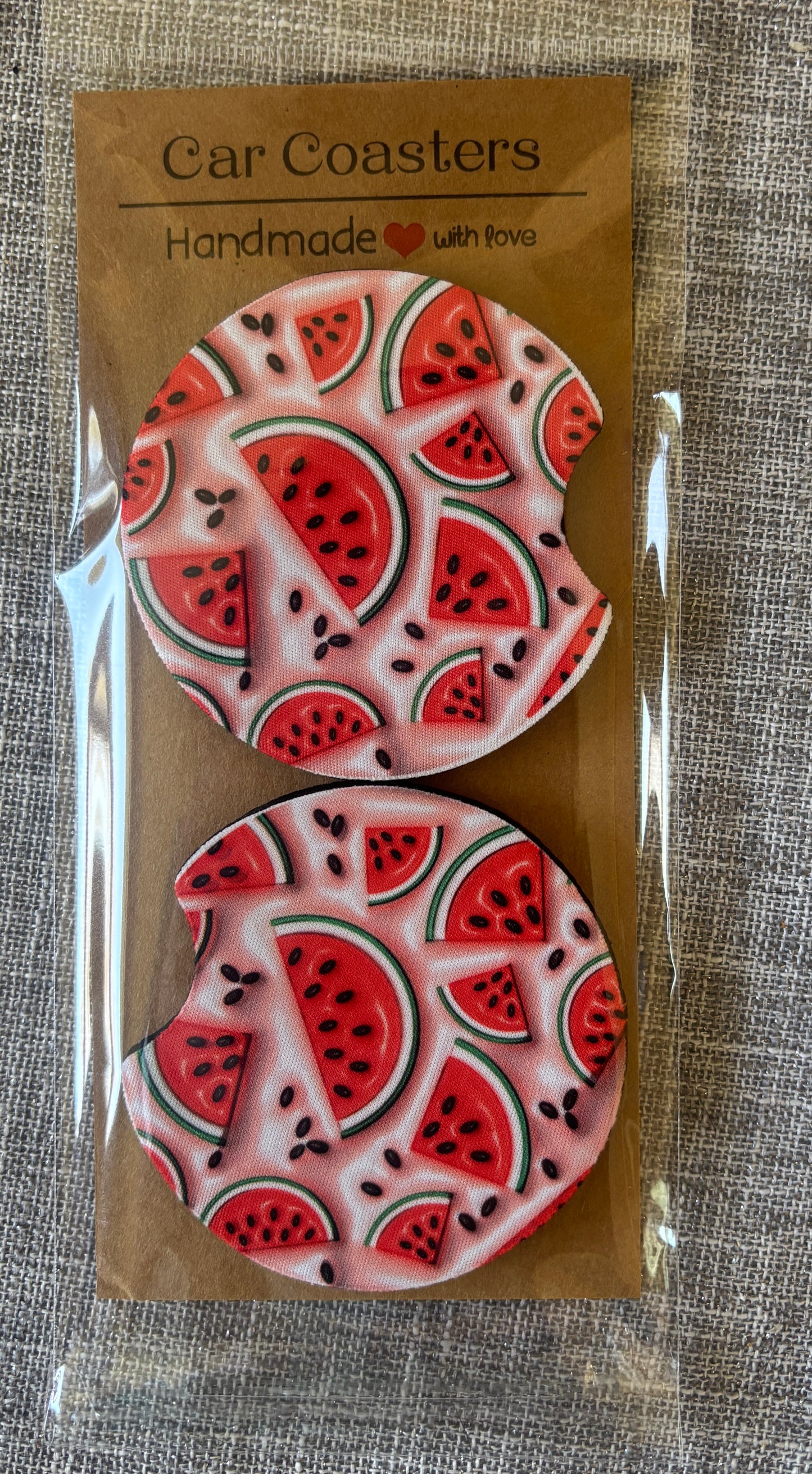 Handmade Car Coasters – Neoprene Cup Holder Inserts | Set of 2 Unique Designs