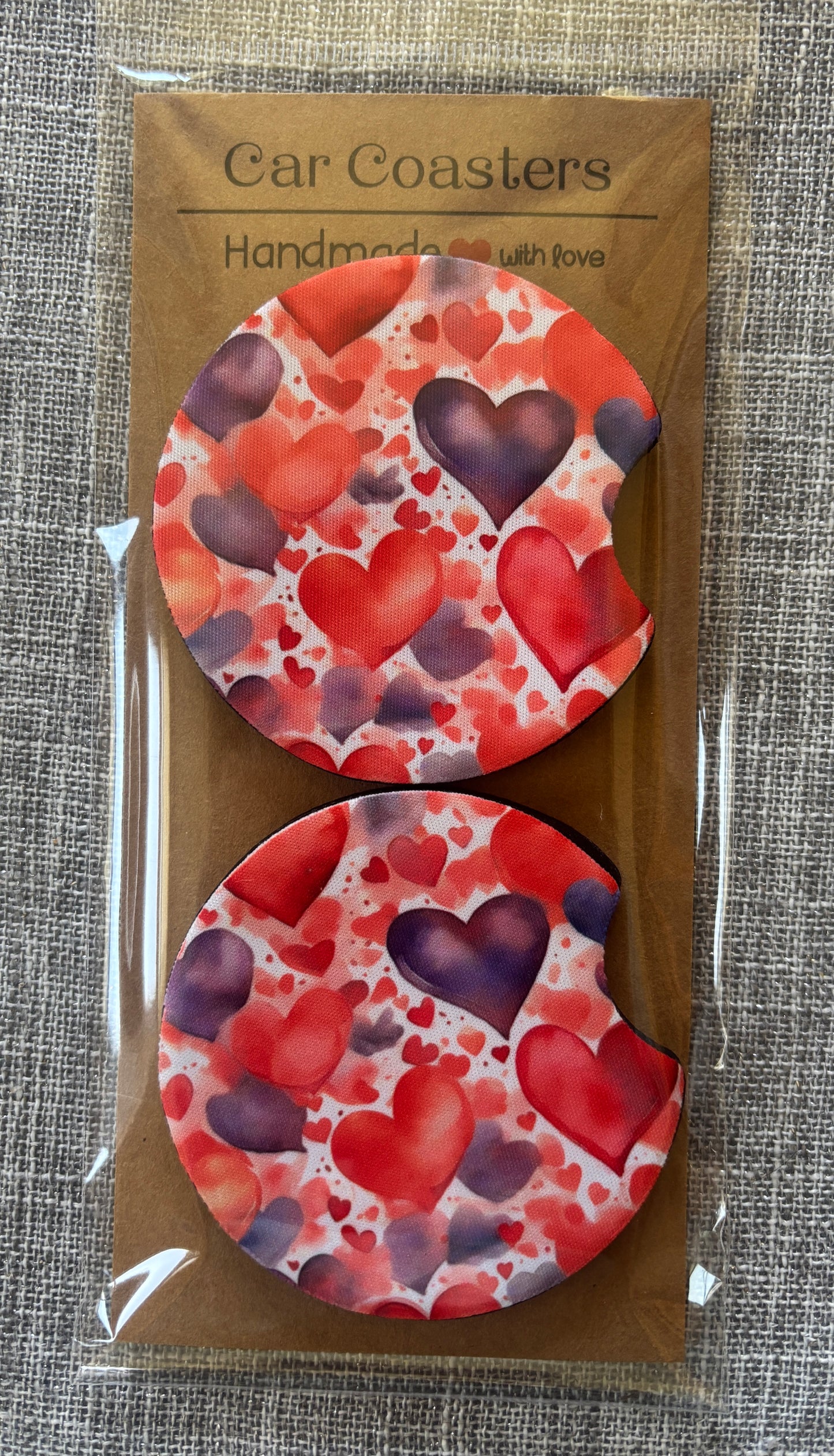 Handmade Car Coasters – Neoprene Cup Holder Inserts | Set of 2 Unique Designs