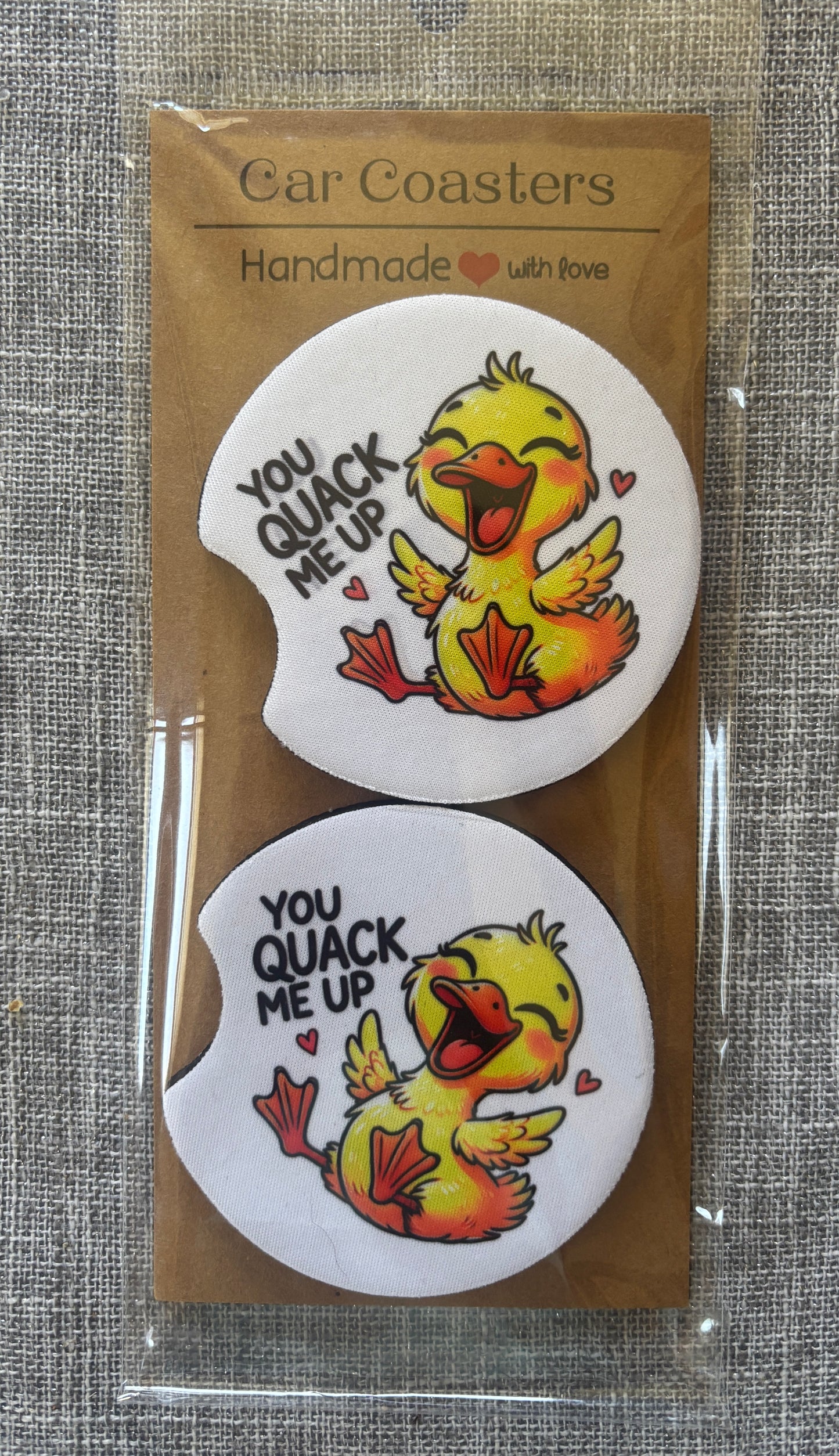 Handmade Car Coasters – Neoprene Cup Holder Inserts | Set of 2 Unique Designs