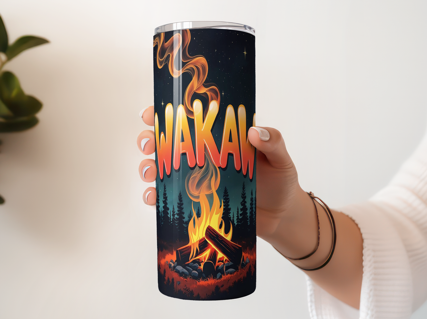 Campfire Wakaw Tumbler – 20oz Stainless Steel Travel Mug with Straw | Wakaw, Canada