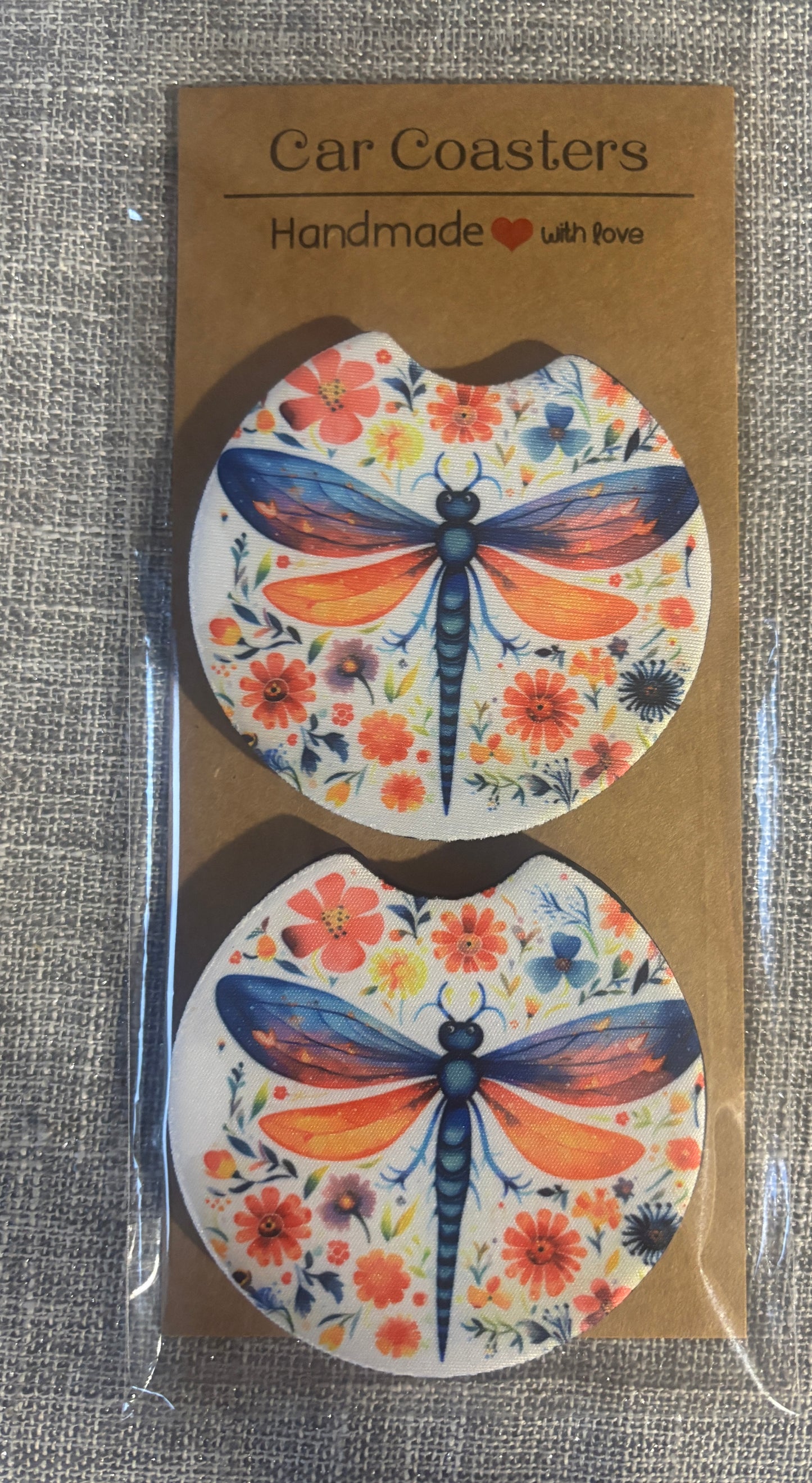 Handmade Car Coasters – Neoprene Cup Holder Inserts | Set of 2 Unique Designs