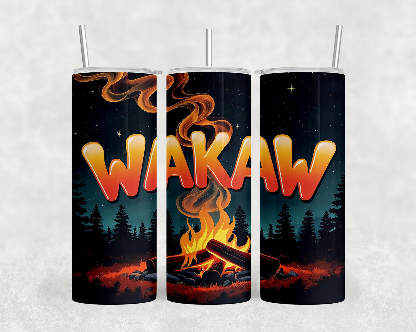 Campfire Wakaw Tumbler – 20oz Stainless Steel Travel Mug with Straw | Wakaw, Canada