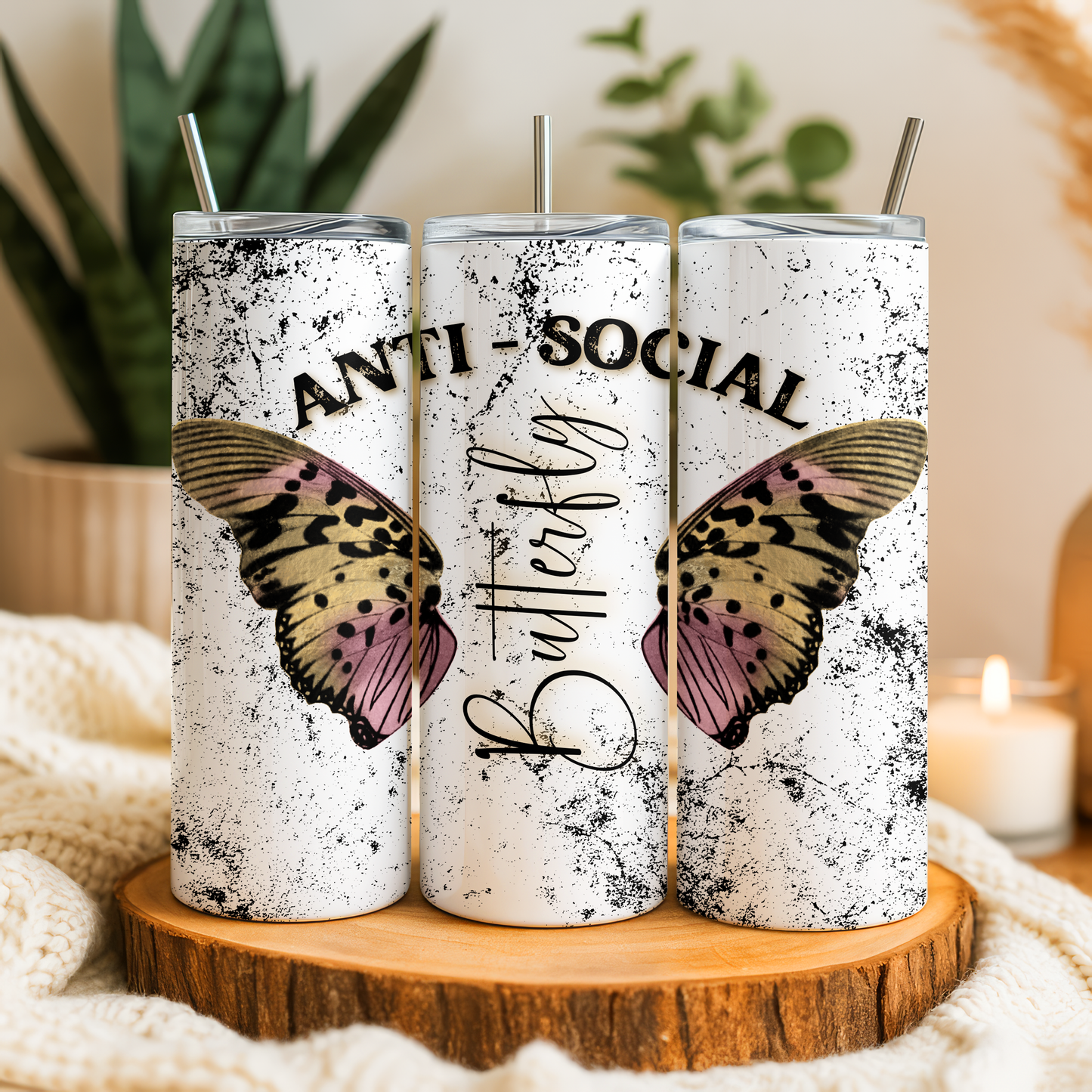 Anti-Social Butterfly Tumbler | Grunge Cup Saskatoon SK Canada
