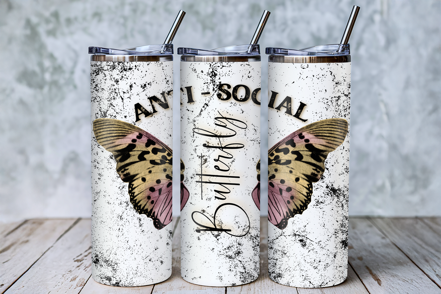 Anti-Social Butterfly Tumbler | Grunge Cup Saskatoon SK Canada
