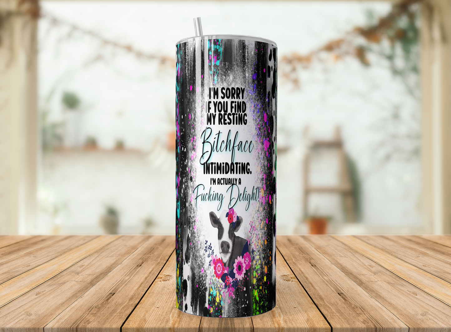 Resting Bitchface Cow Tumbler | Sassy Cup Saskatoon SK Canada