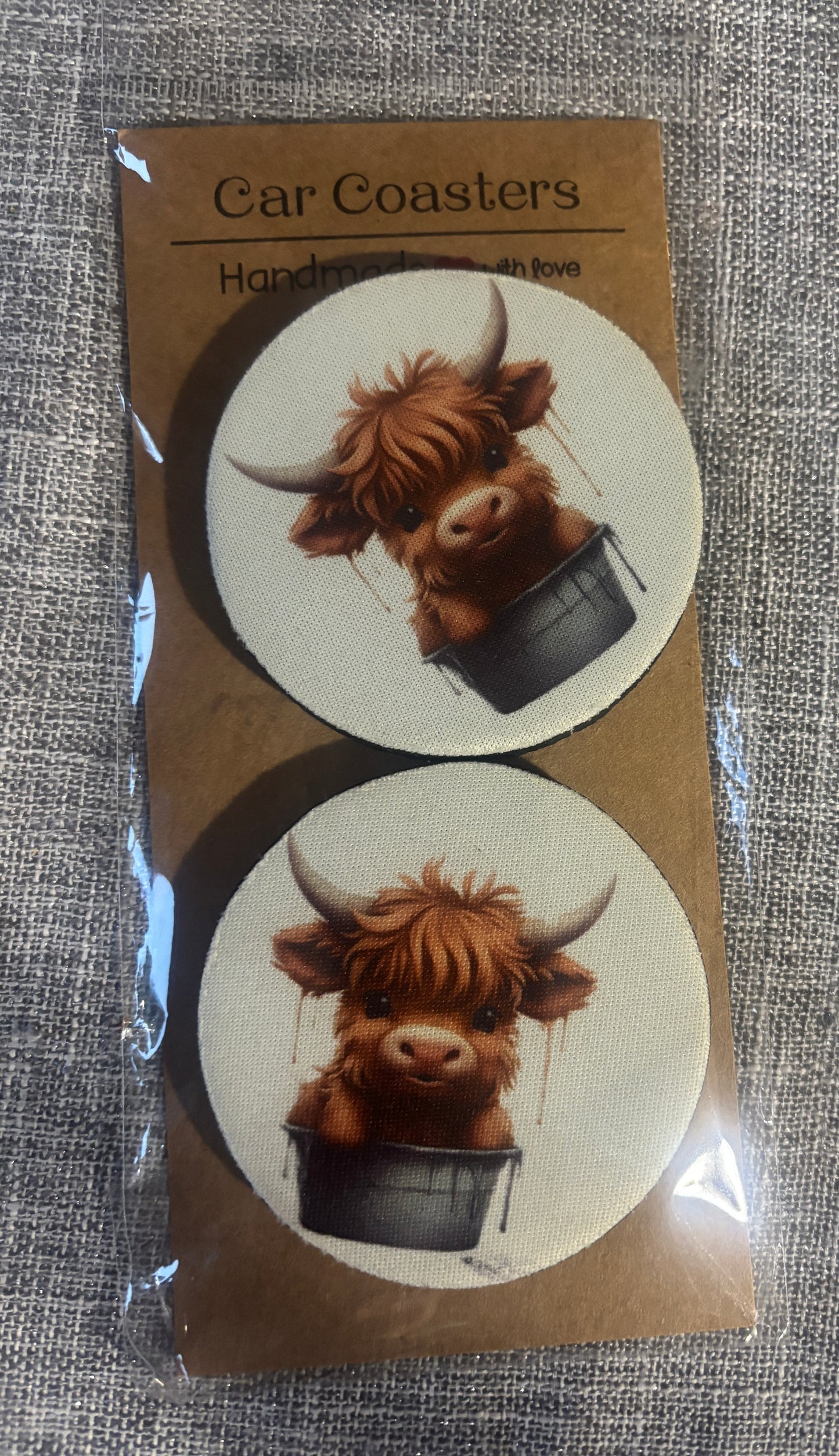 Handmade Car Coasters – Neoprene Cup Holder Inserts | Set of 2 Unique Designs