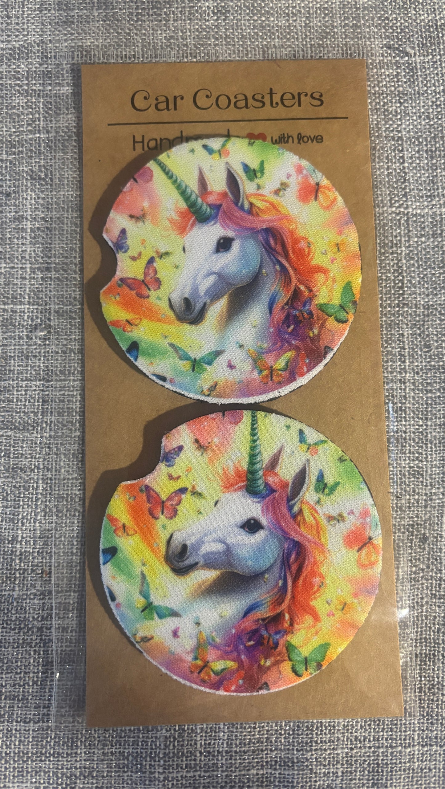 Handmade Car Coasters – Neoprene Cup Holder Inserts | Set of 2 Unique Designs