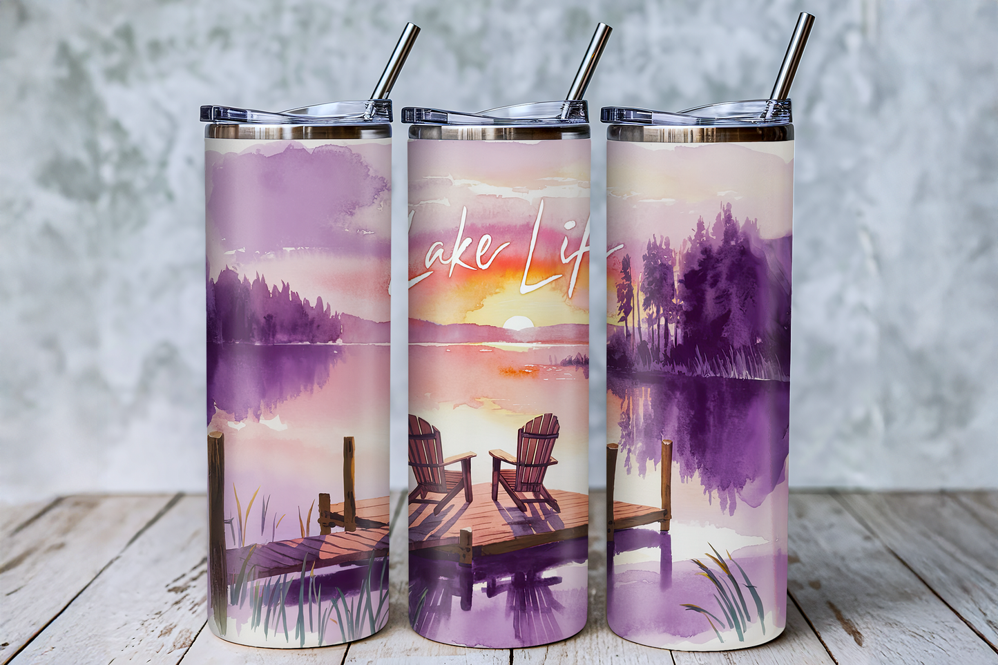 Lake Life Sunset Tumbler Saskatoon SK | 20oz 30oz 12oz Stainless