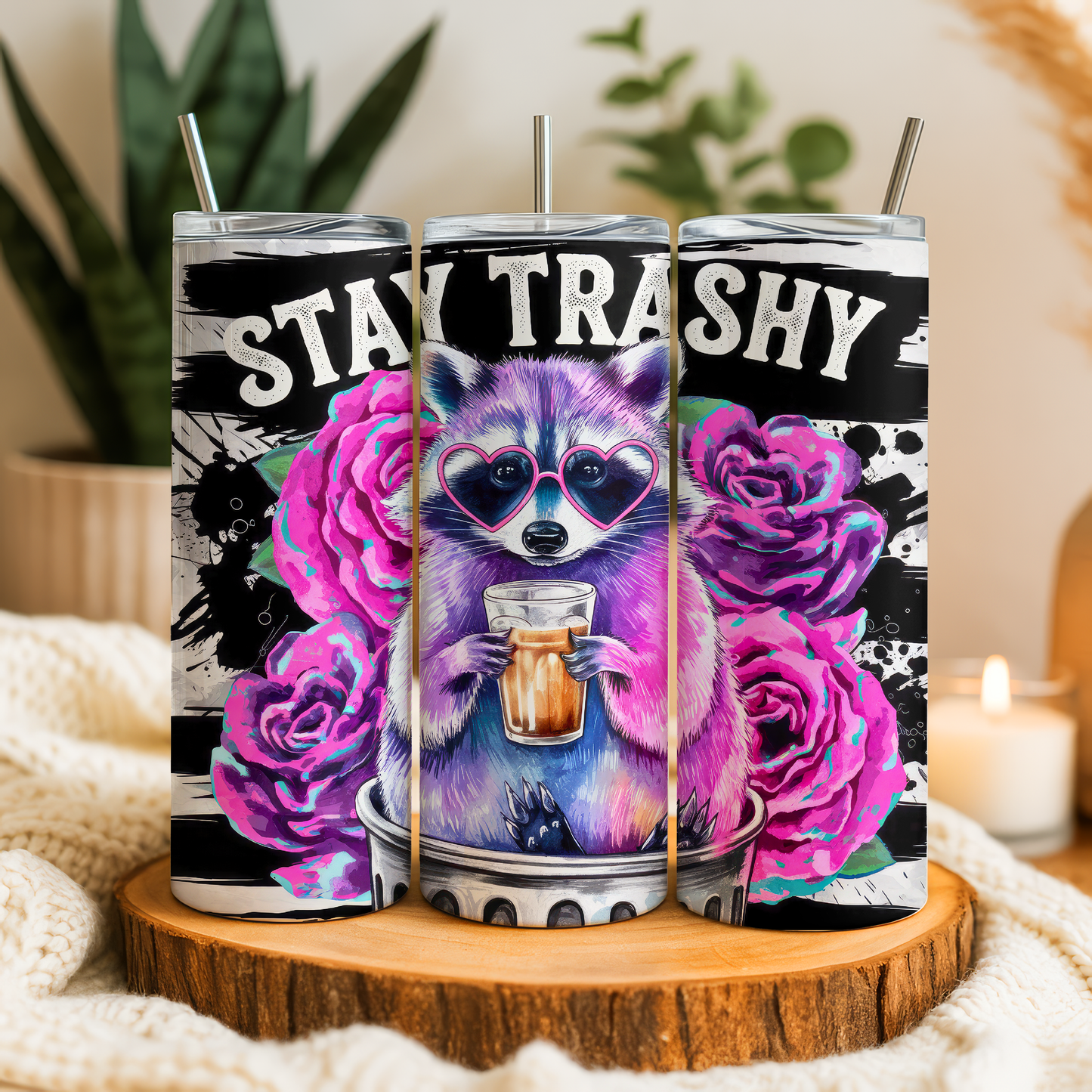 Stay Trashy Raccoon Tumbler | Funny Insulated Cup Saskatoon SK Canada