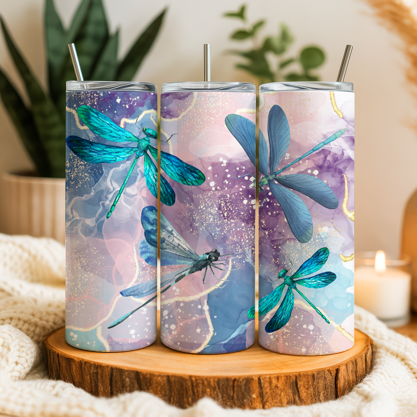Dragonfly Galaxy Tumbler | Cosmic Insulated Cup Saskatoon SK Canada