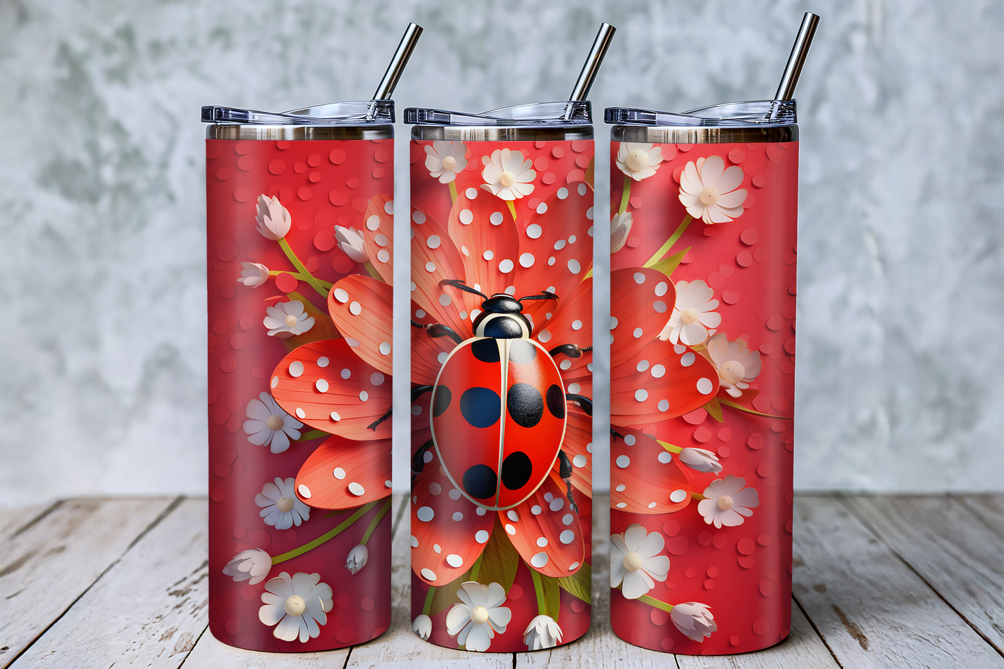 Ladybug Flower Tumbler – Saskatoon Forest Grove & Cudworth Pickup