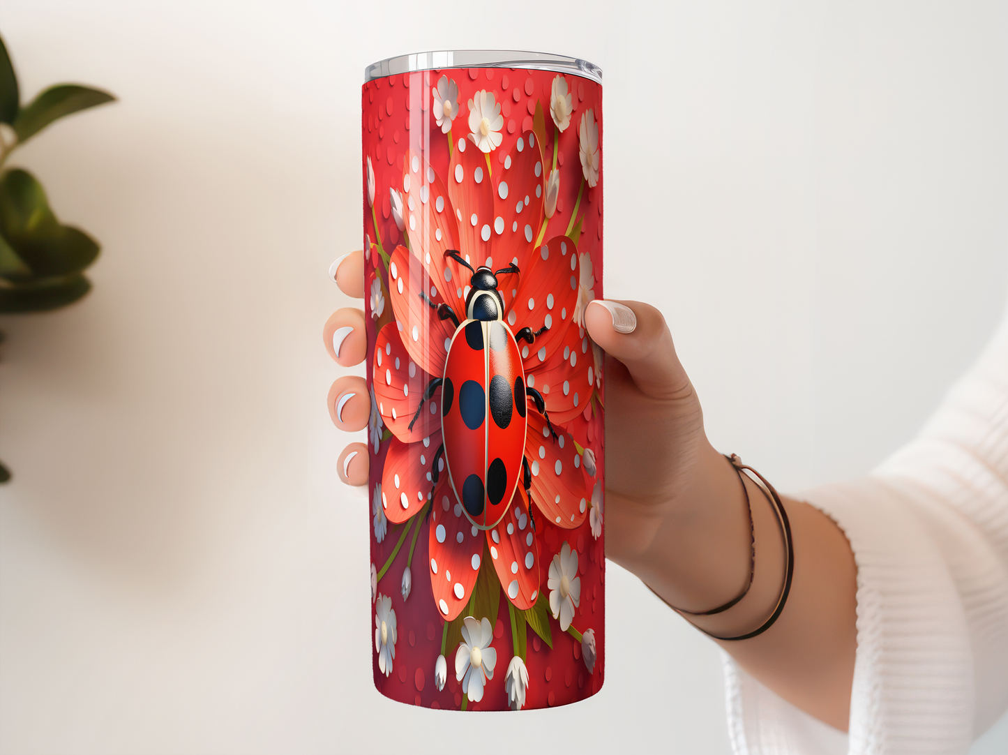 Ladybug Flower Tumbler – Saskatoon Forest Grove & Cudworth Pickup