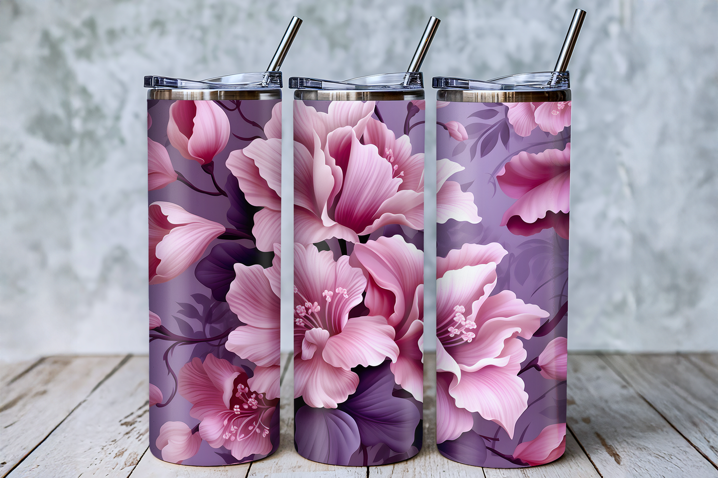 Purple & Pink Floral Tumbler – Saskatoon Forest Grove & Cudworth Pickup