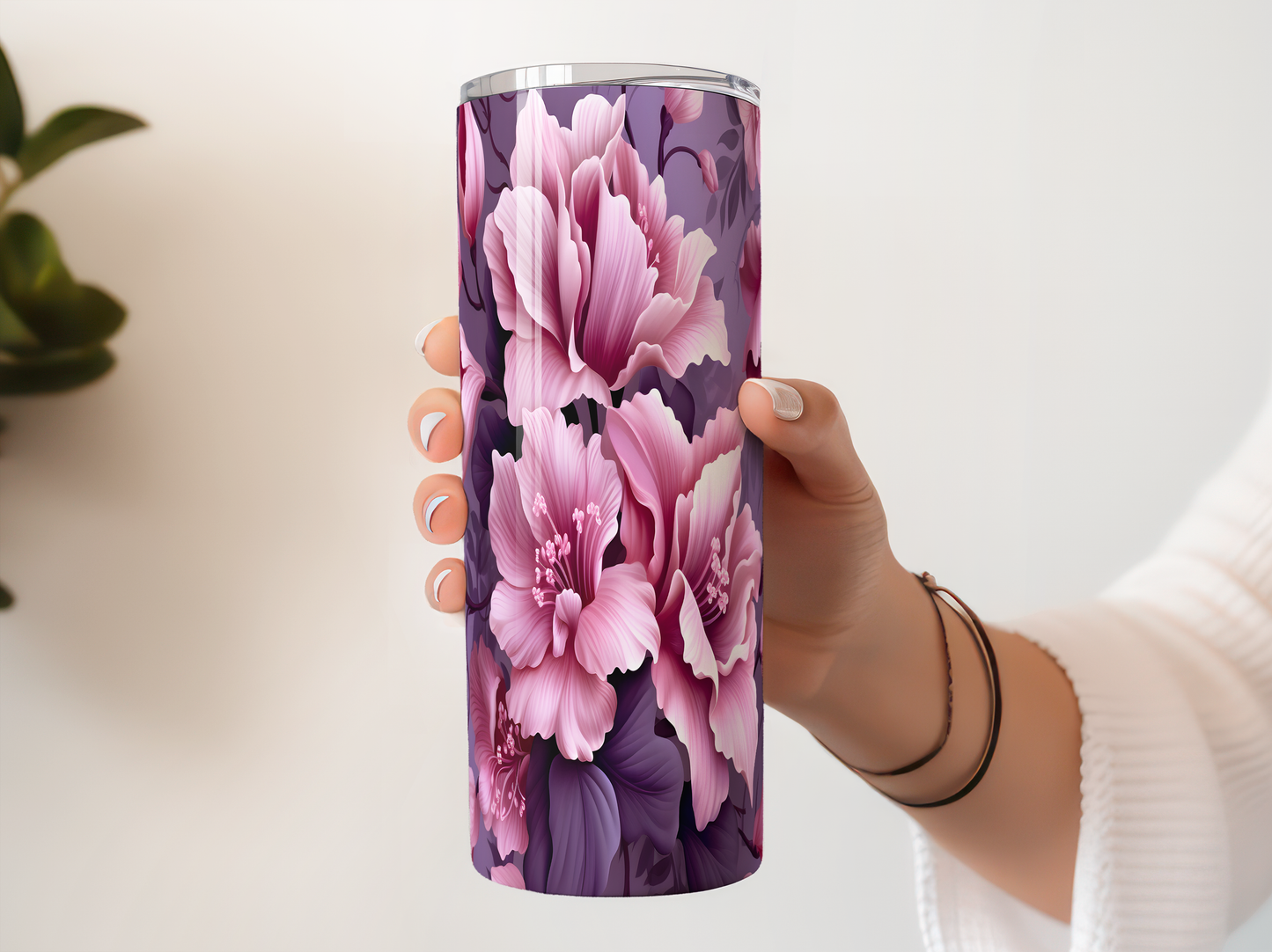 Purple & Pink Floral Tumbler – Saskatoon Forest Grove & Cudworth Pickup
