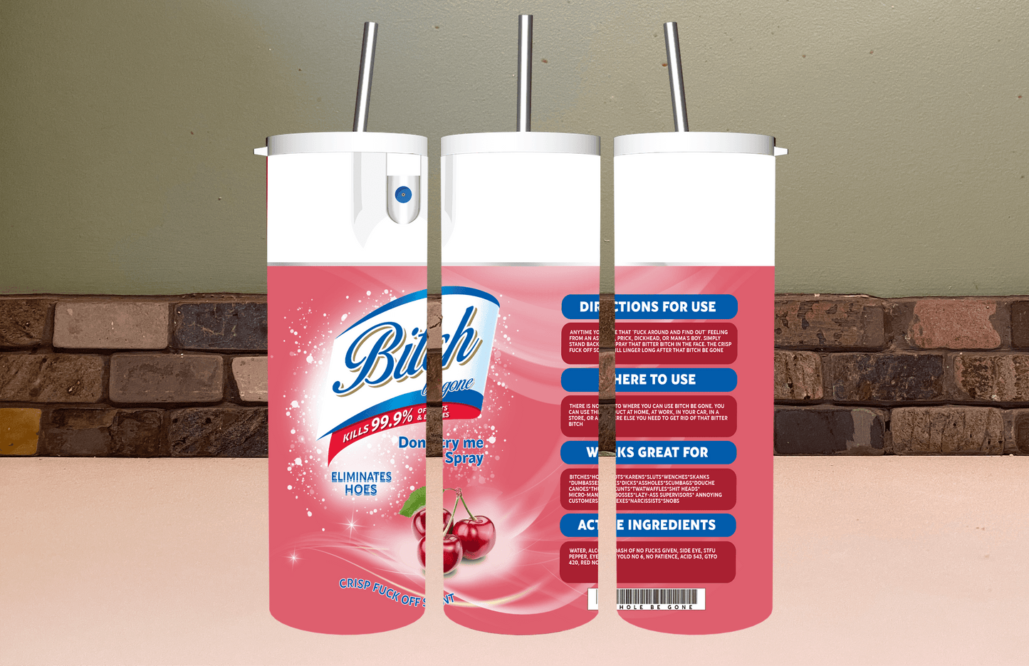 Funny Parody Spray Tumbler | Gag Gift Cup Saskatoon SK Canada