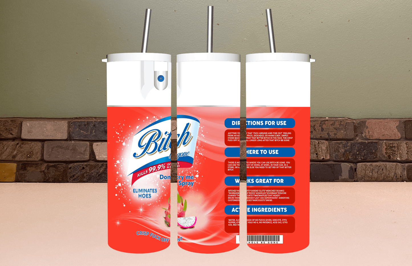 Funny Parody Spray Tumbler | Gag Gift Cup Saskatoon SK Canada
