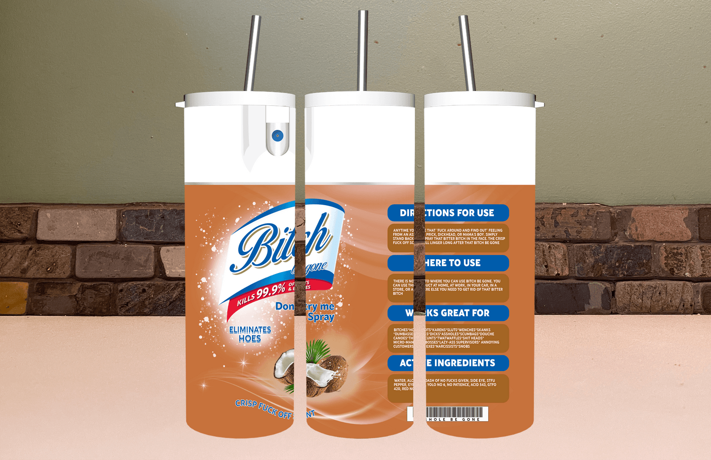 Funny Parody Spray Tumbler | Gag Gift Cup Saskatoon SK Canada