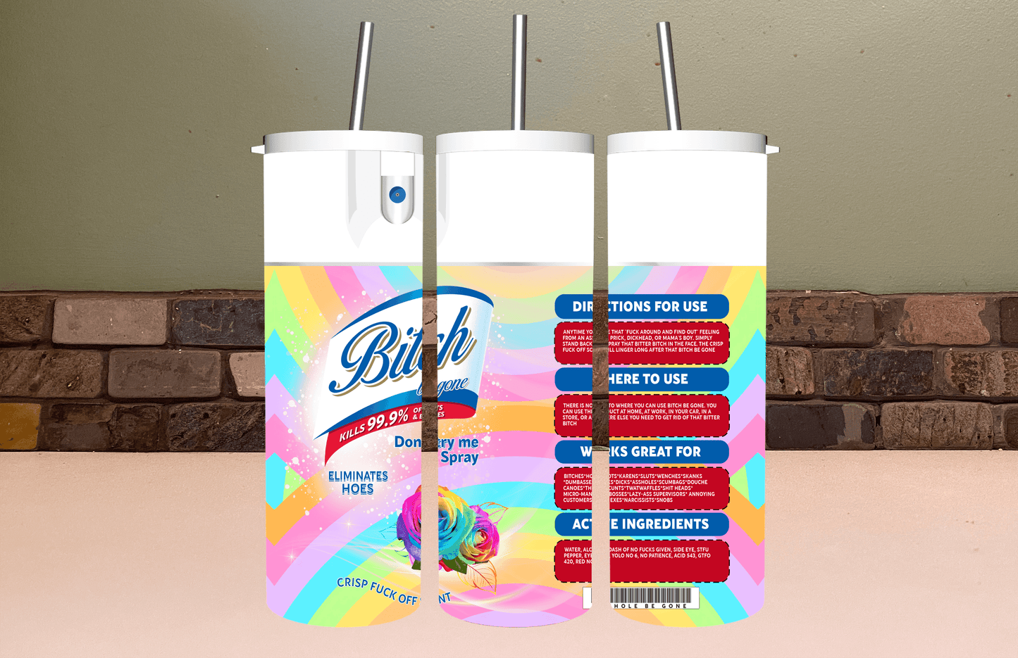 Funny Parody Spray Tumbler | Gag Gift Cup Saskatoon SK Canada