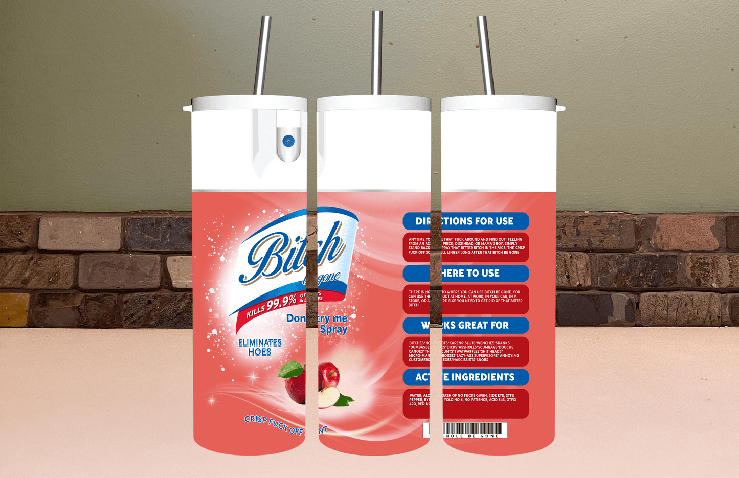 Funny Parody Spray Tumbler | Gag Gift Cup Saskatoon SK Canada