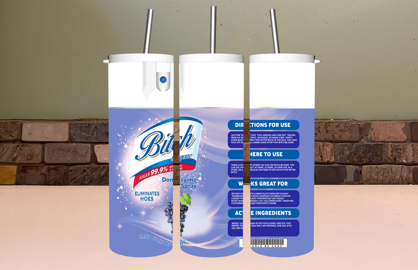 Funny Parody Spray Tumbler | Gag Gift Cup Saskatoon SK Canada