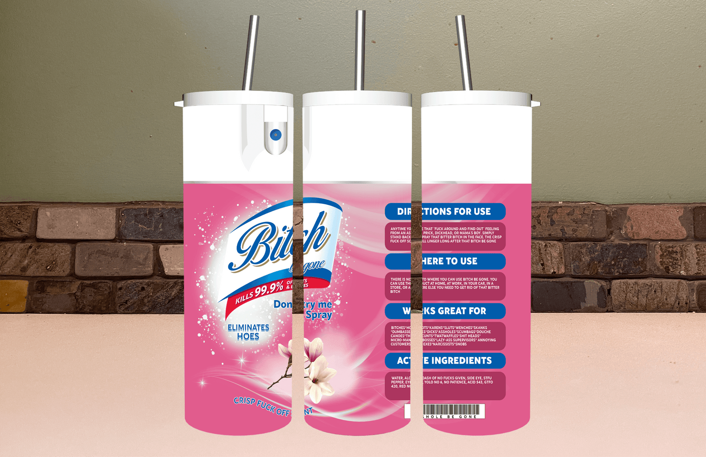 Funny Parody Spray Tumbler | Gag Gift Cup Saskatoon SK Canada