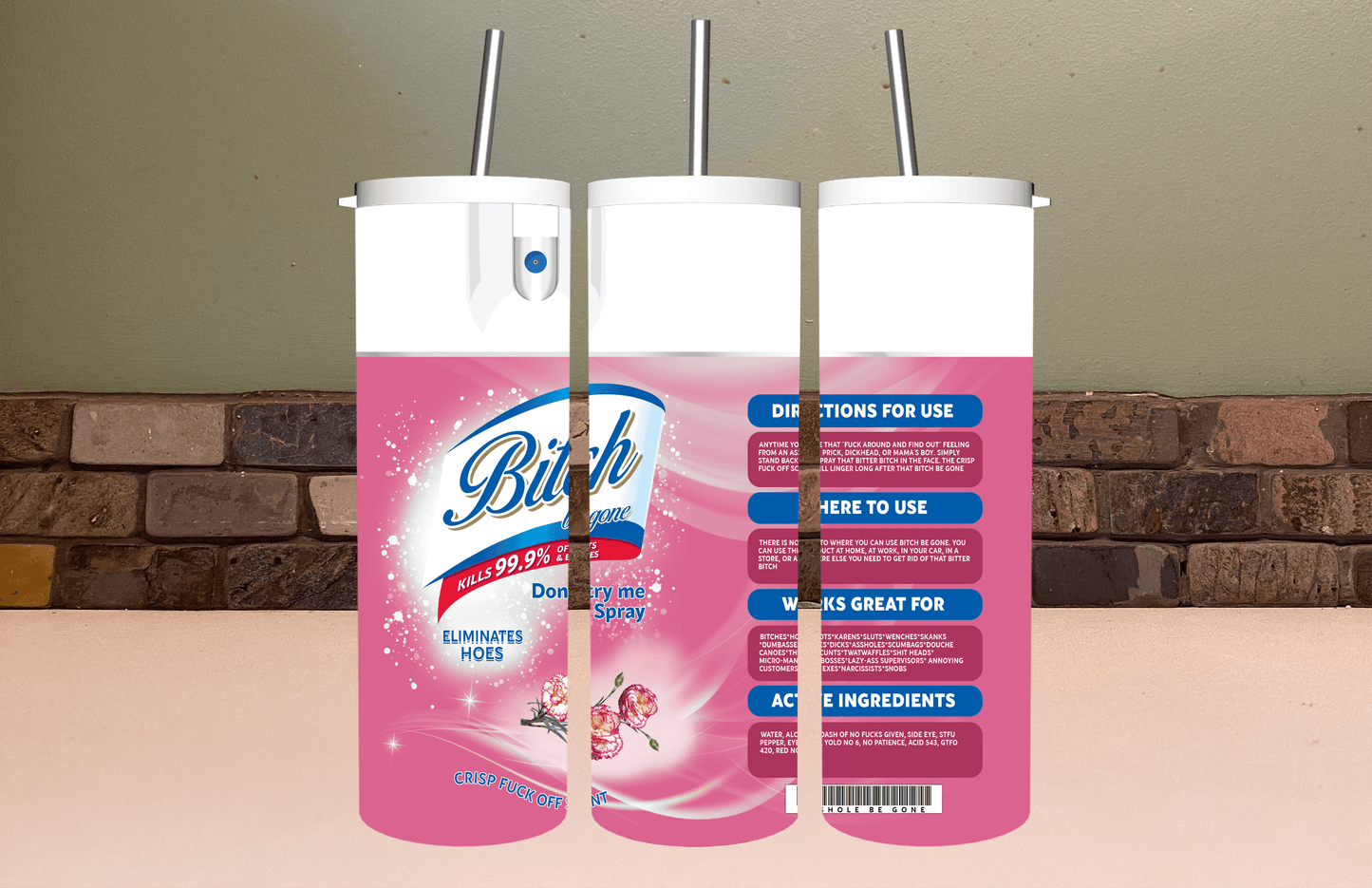 Funny Parody Spray Tumbler | Gag Gift Cup Saskatoon SK Canada