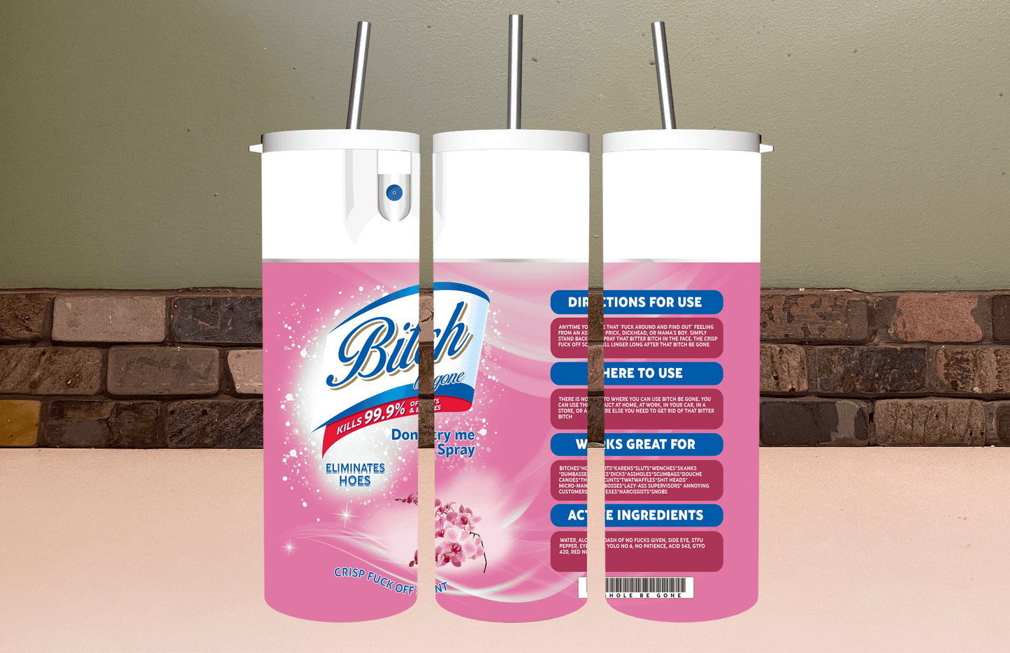 Funny Parody Spray Tumbler | Gag Gift Cup Saskatoon SK Canada