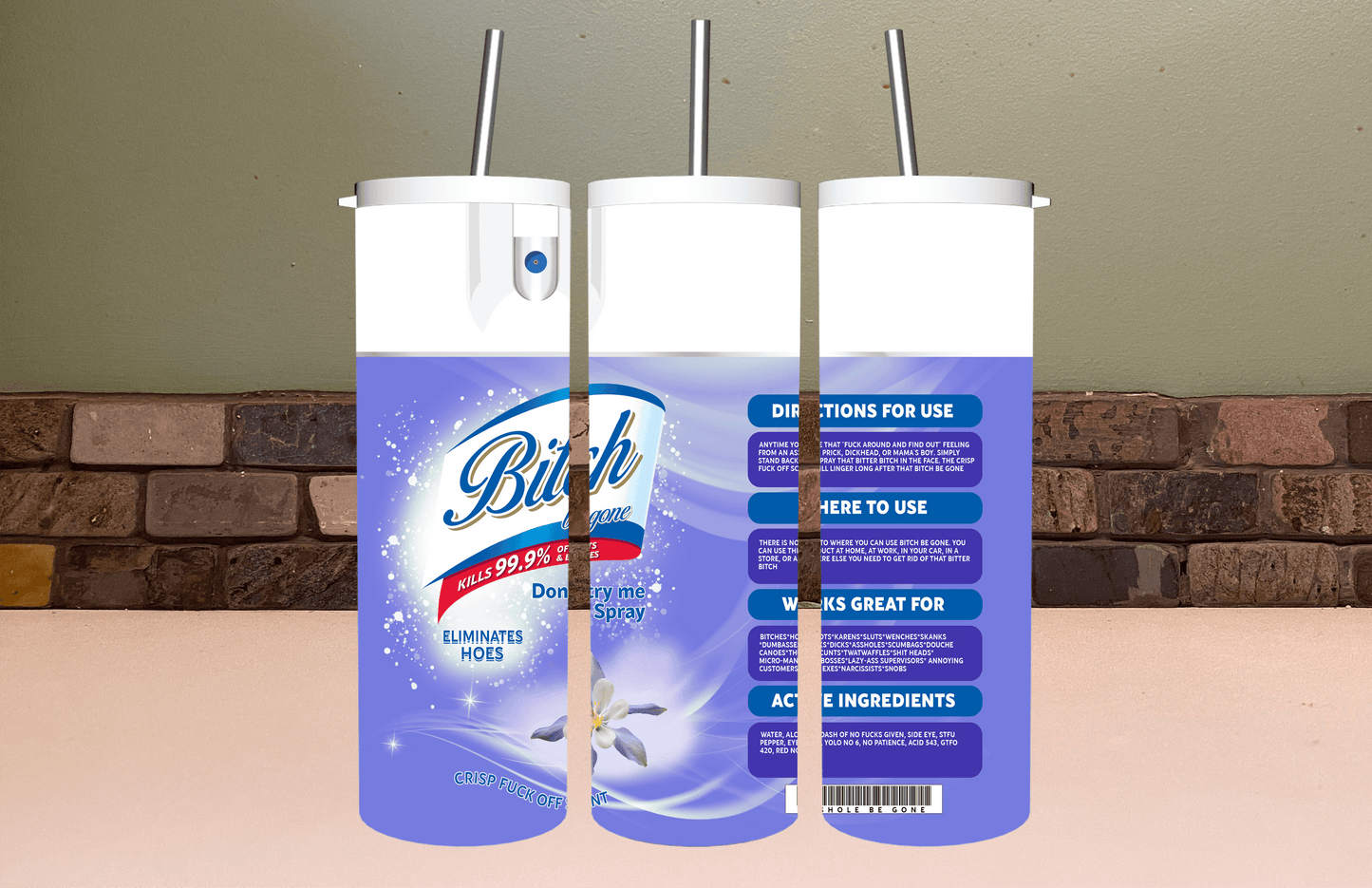 Funny Parody Spray Tumbler | Gag Gift Cup Saskatoon SK Canada