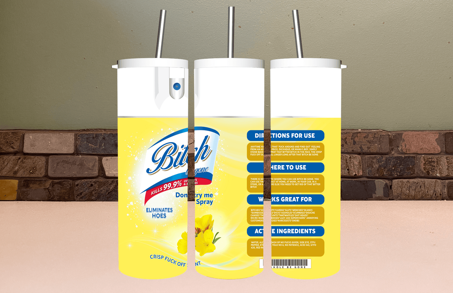 Funny Parody Spray Tumbler | Gag Gift Cup Saskatoon SK Canada