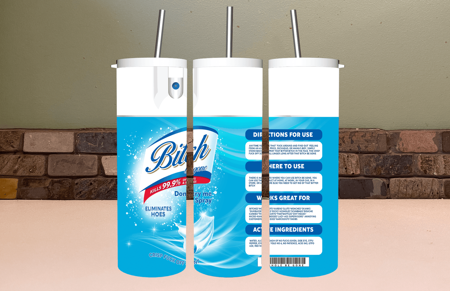 Funny Parody Spray Tumbler | Gag Gift Cup Saskatoon SK Canada
