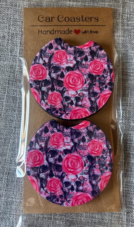 Handmade Car Coasters – Neoprene Cup Holder Inserts | Set of 2 Unique Designs