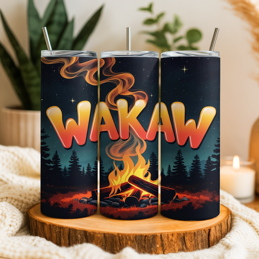 Campfire Wakaw Tumbler – 20oz Stainless Steel Travel Mug with Straw | Wakaw, Canada