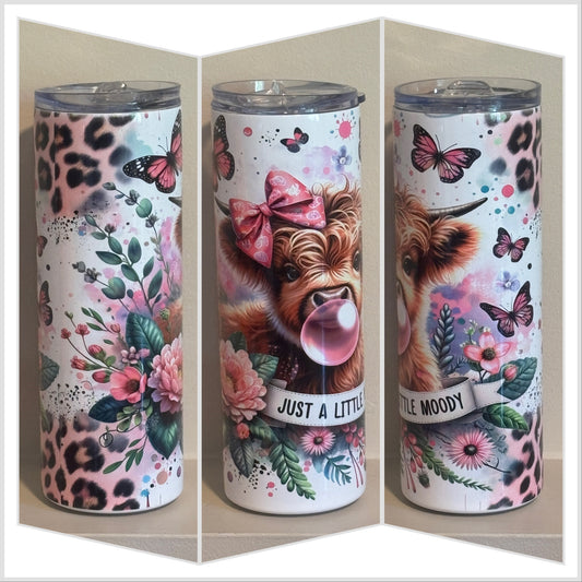 Highland Cow Moody Tumbler | Funny Bubblegum Cup Saskatoon SK Canada