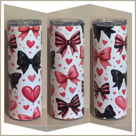 Coquette Bow Heart Tumbler | Cute Cup Saskatoon SK Canada