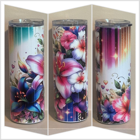 Floral Tropical Fantasy Tumbler | Boutique Cup Saskatoon SK Canada