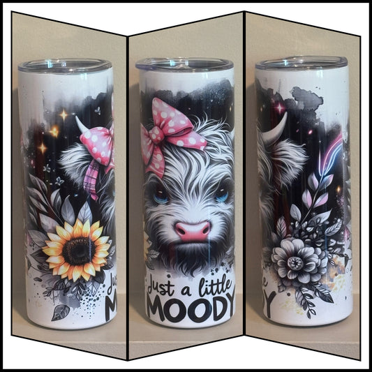 Highland Cow Moody Tumbler | 20oz 30oz 12oz Stainless Steel Cup Saskatoon SK Canada