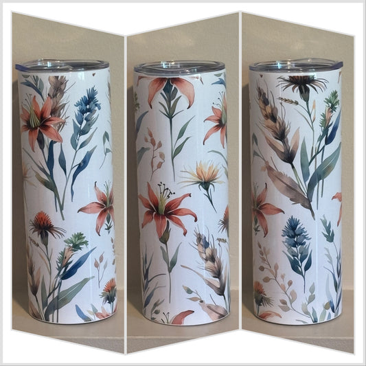 Rustic Wildflower Tumbler | Cottagecore Cup Saskatoon SK Canada