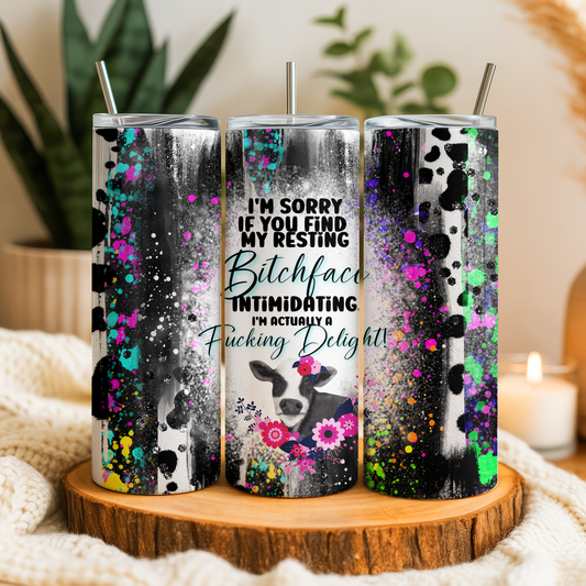 Resting Bitchface Cow Tumbler | Sassy Cup Saskatoon SK Canada