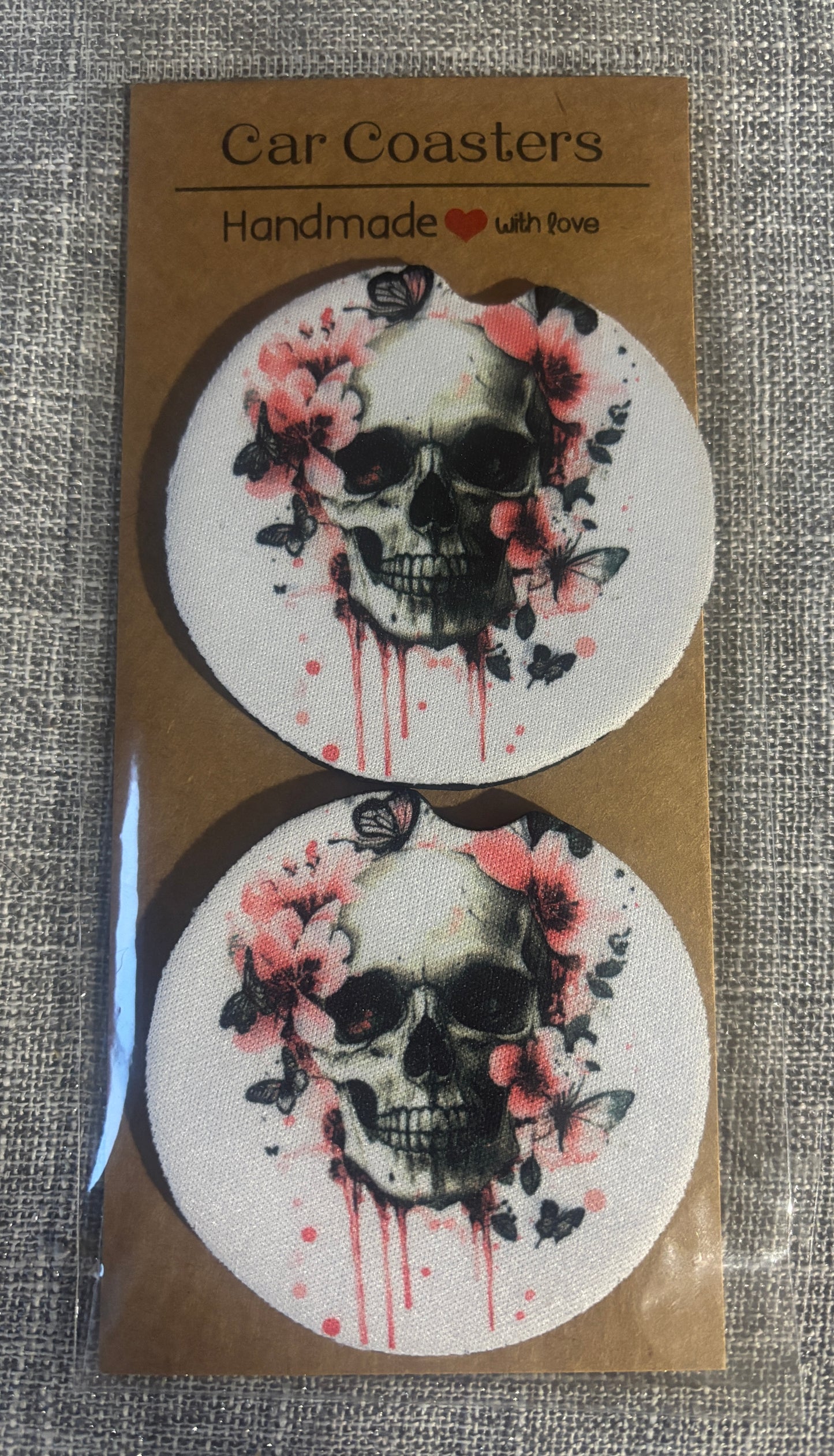 Handmade Car Coasters – Neoprene Cup Holder Inserts | Set of 2 Unique Designs