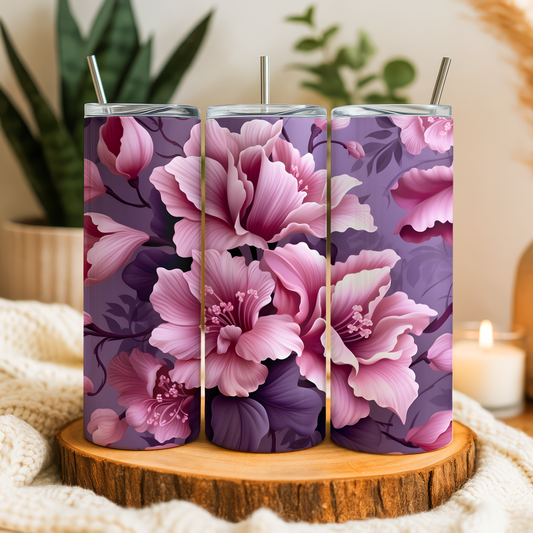 Purple & Pink Floral Tumbler – Saskatoon Forest Grove & Cudworth Pickup