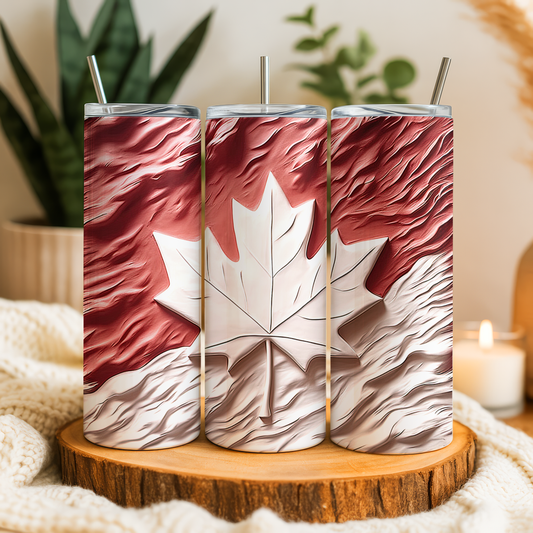 Canadian Flag Maple Leaf Tumbler Saskatoon SK | Insulated Cup